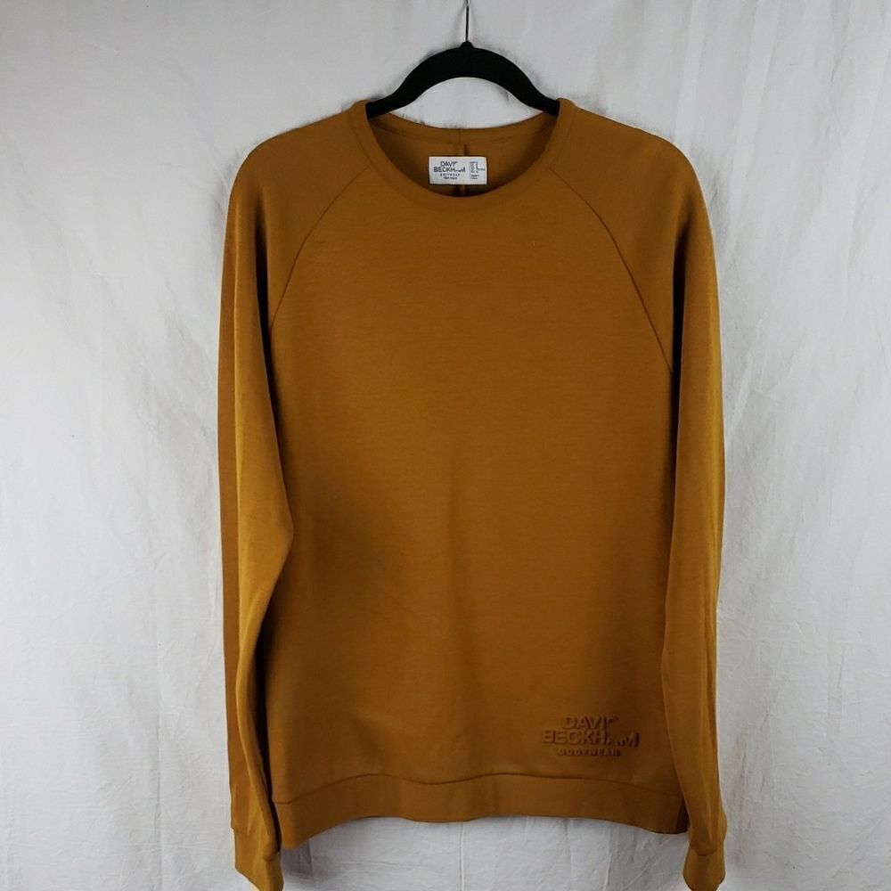 David Beckham Men's Medium Mustard Yellow Sweater